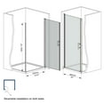 thumbnail image 4 of 34"W x 72" Pivot Shower Door,Half Frame Shower Door,1/4" Transparent Glass,Chrome Aluminum Frame, 4 of 8