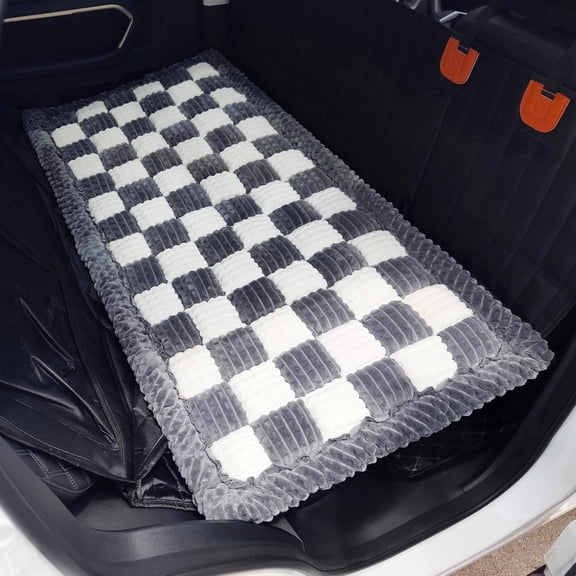 Dog Bed for Car, Backseat Pet Bed Mat, Dog Seat Cover for Car Back Seat, Non-Slip Travel Pet Mat, Fit for Backseat Extenders and Seat Covers (Gray&White, 24.8x54inch)