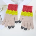 thumbnail image 5 of Women Men Can Enable Screen Gloves Warm Stretch Knitted Gloves Mittens Winter Keep Warm Knitting Waves Splicing Golves Students Outdoor Riding Hiking Mittens, 5 of 5