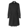 thumbnail image 5 of SERTG Girls Summer A-Line Dress with Sheer Layered Detail Round Neck Long Sleeve Skirt Versatile Outfit for Kids 5-16 Years(Black,13 Years), 5 of 8