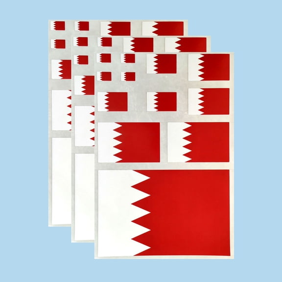 Ruoming Ruoming 3 PCS National Flag Stickers, Multiple Sizes, Self-Adhesive Decals for Cars, Phones, Bags(Bahrain)