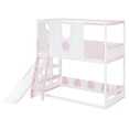 thumbnail image 4 of Twin Size Versatile Kids Loft/Bunk Bed with Floor Bed, House Bed Frame with Slide, Storage Shelves and Guardrails, 4 of 11
