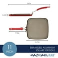 thumbnail image 5 of Rachael Ray Cook + Create Nonstick Aluminum Square Stovetop Griddle Pan, 11 inch, Red, 5 of 11