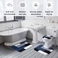 thumbnail image 5 of Navy Blue Black Grey Bath Mat 3 Piece Bathroom Rug Set, Modern Irregular Geometric Abstract Non Slip Bath Rug Contour Mat and Toilet Lid Cover, Absorbent Shower Mats Soft Bath Rugs and Mats Sets, 5 of 8
