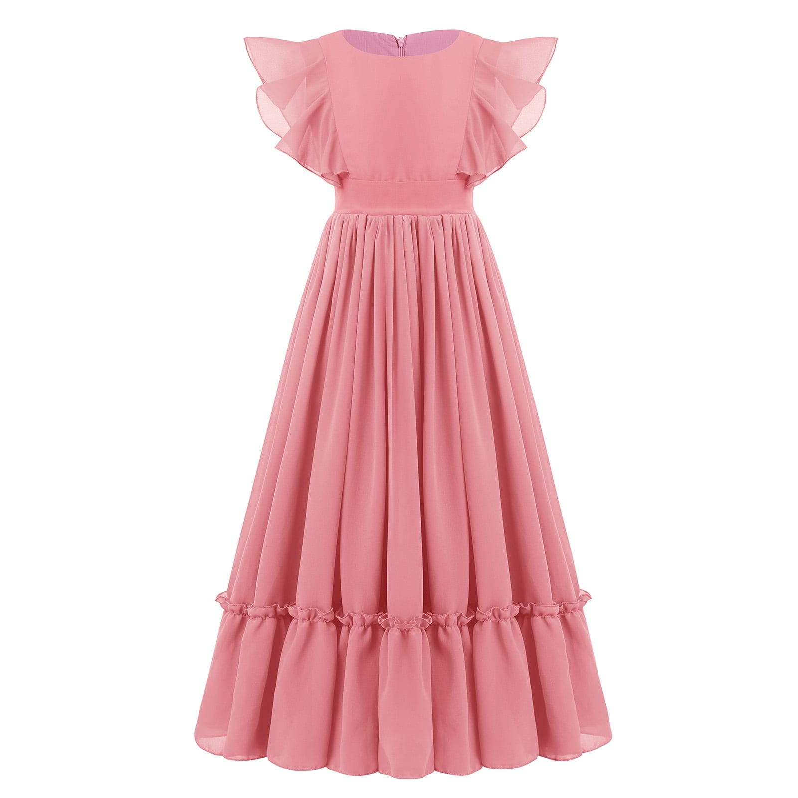 ibtom-castle-flower-girl-flowy-ruffle-chiffon-trim-a-line-dress-for-kid