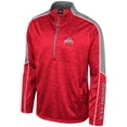 thumbnail image 2 of Men's Colosseum Scarlet Ohio State Buckeyes Marled Half-Zip Jacket, 2 of 3