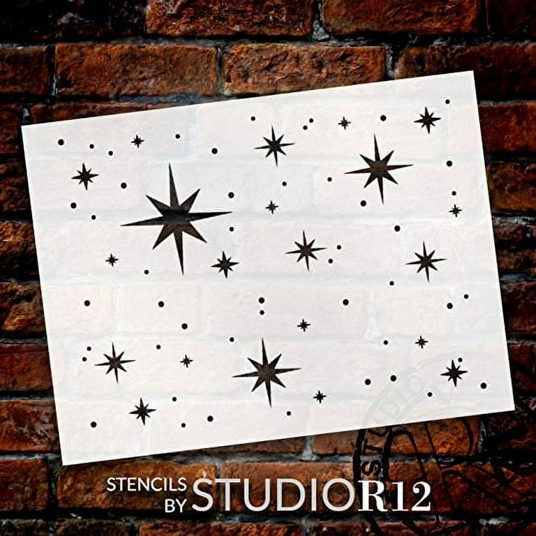 Stars Stencil - A4 Sized Mylar Star Templates (6 Star Sizes from 2 to 12 cm)