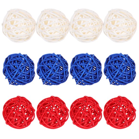 COSMOBETTY 12Ud Bolas Decorativas De Ratán Ideales Para Arreglos Y Ambiente Festivo