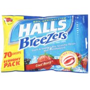 Warner Lambert Halls Breezers Pectin Throat Drops, 70 ea
