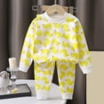 thumbnail image 2 of CAICJ98 Girls Pajamas Cotton Dinosaur 2 Piece Pjs Set Toddler Long Sleeve Sleepwear Baby Boys Clothes (Yellow,3-4 Years), 2 of 4