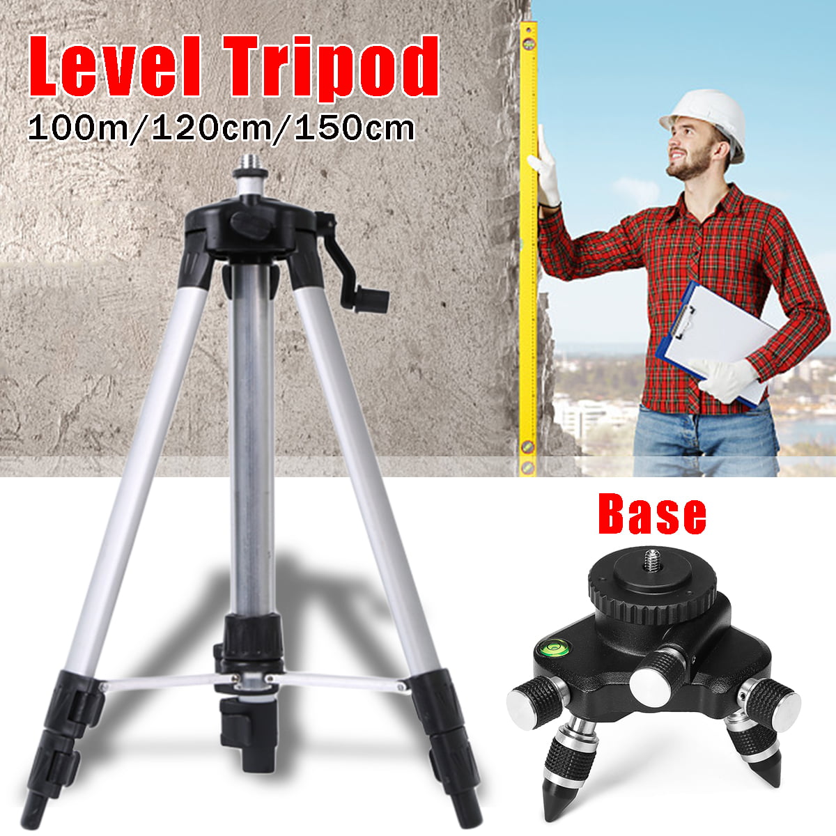 ζ Universal Adjustable Alloy Tripod Stand Survey Contractor Laser Air Level 