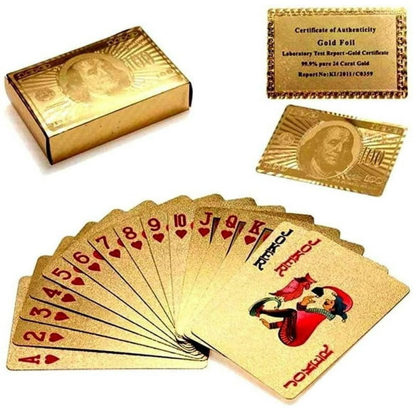 Premium Poker Gold Deck Of Waterproof Playing Cards For Adult - Flexible Pvc Plastic Gold Playing | Waterproof Playing Cards With Much Better Look | Use For Party & Game | Playing Cards