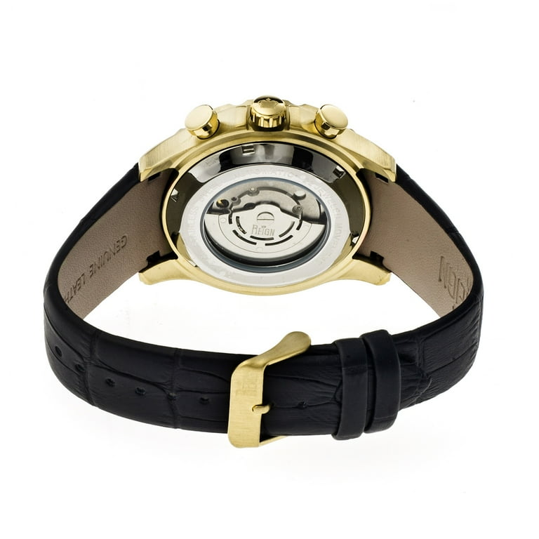 Reign Nehru Leather-Band Automatic Men