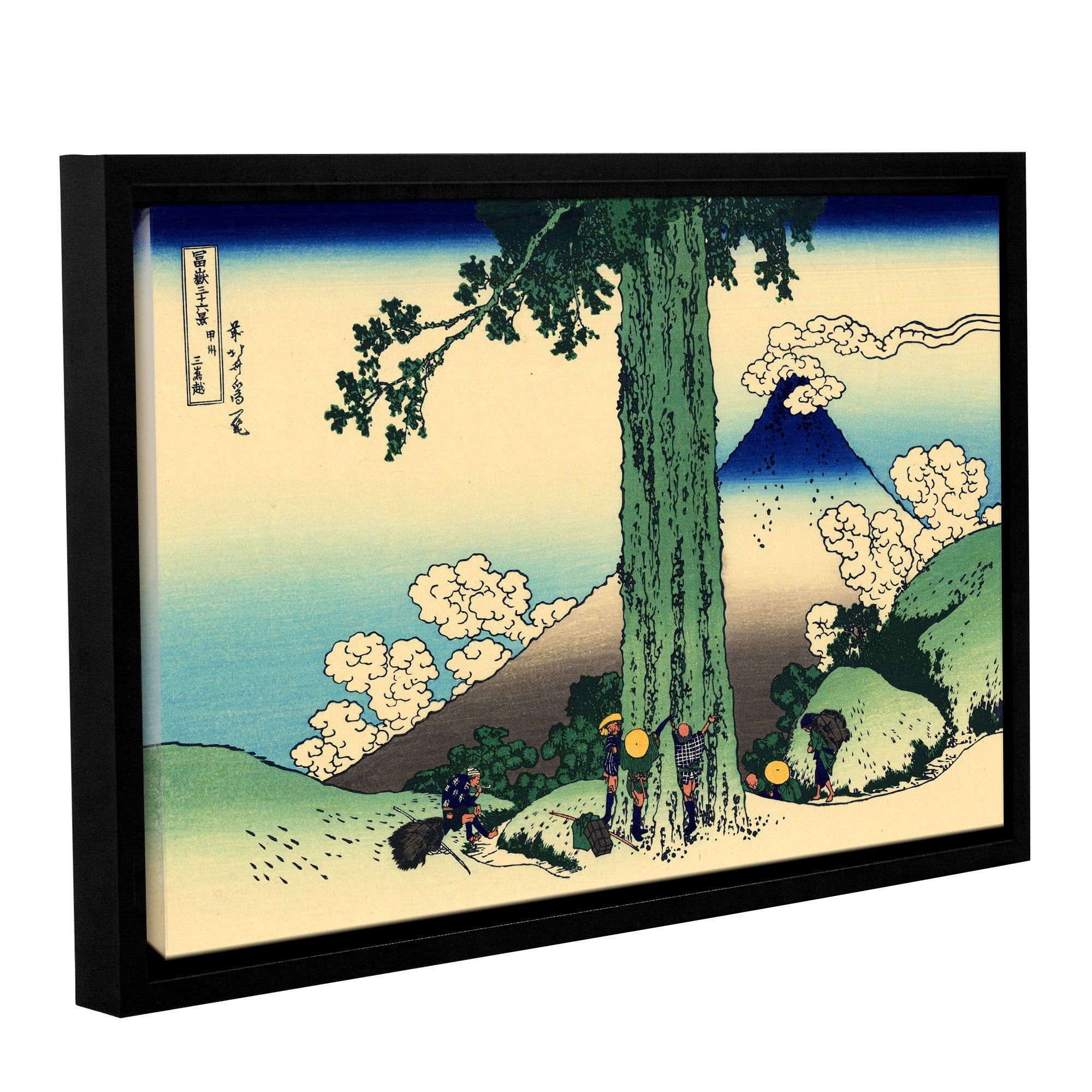 ArtWall Katsushika Hokusai "Mishima Pass in Kai Province" Gallery-Wrapped Floater-Framed Canvas