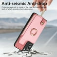 thumbnail image 2 of Nalacover Case for Samsung Galaxy S22 Wallet Case with Card Holder & Zipper Pocket, 360° Rotation Ring Kickstand Premium PU Leather Cover, Shockproof Magnetic Button Flip Stand Phone Case,Pink, 2 of 9