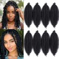 thumbnail image 1 of Marley Twist Cabello trenzado 16 pulgadas Springy Afro Twist Hair 8 paquetes de cabello negro preesponjoso para extensiones de cabello de ganchillo rizado y suave, 1 of 5