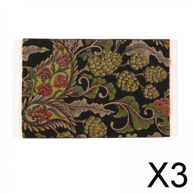 3x Alfombra de Puerta de Casa de Muñecas Baoblaze Mini Alfombra Tejida 1/12 9,8 cm x 16,5 cm