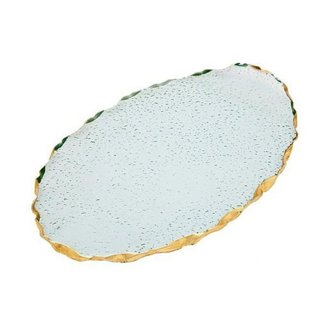 

10 in. Harper Bend Oval Tray - Clear & Gold