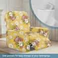 thumbnail image 3 of Xixirimido Cartoon Birds Daisy Yellow Pattern Printed Recliner Slipcover Stretch Reclining Chair Covers 4 Pieces Non Slip Recliner Sofa Slipcovers with Pocket Lazy Boy Chair Cover for Pet Kid, 3 of 8