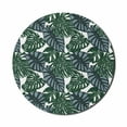 thumbnail image 1 of Leaves Mouse Pad for Computers, Exotic Monstera Philodendron and Alocasia Leaf Foliage on Plain Backdrop, Round Non-Slip Thick Rubber Modern Mousepad, 8" Round, White and Multicolor, by Ambesonne, 1 of 2