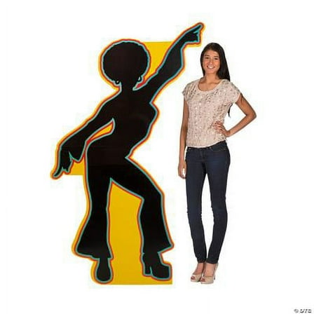 Disco Dancer Silhouette Stand-Up, Party, Party Decor, 1 Piece