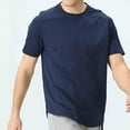 thumbnail image 4 of JMYHOAM Chemises pour Hommes Couleur Unie Extérieur Respirant Élastique Course Entraînement Entraînement Physique T-Shirt Manches Courtes Col Rond Haut, 4 of 5