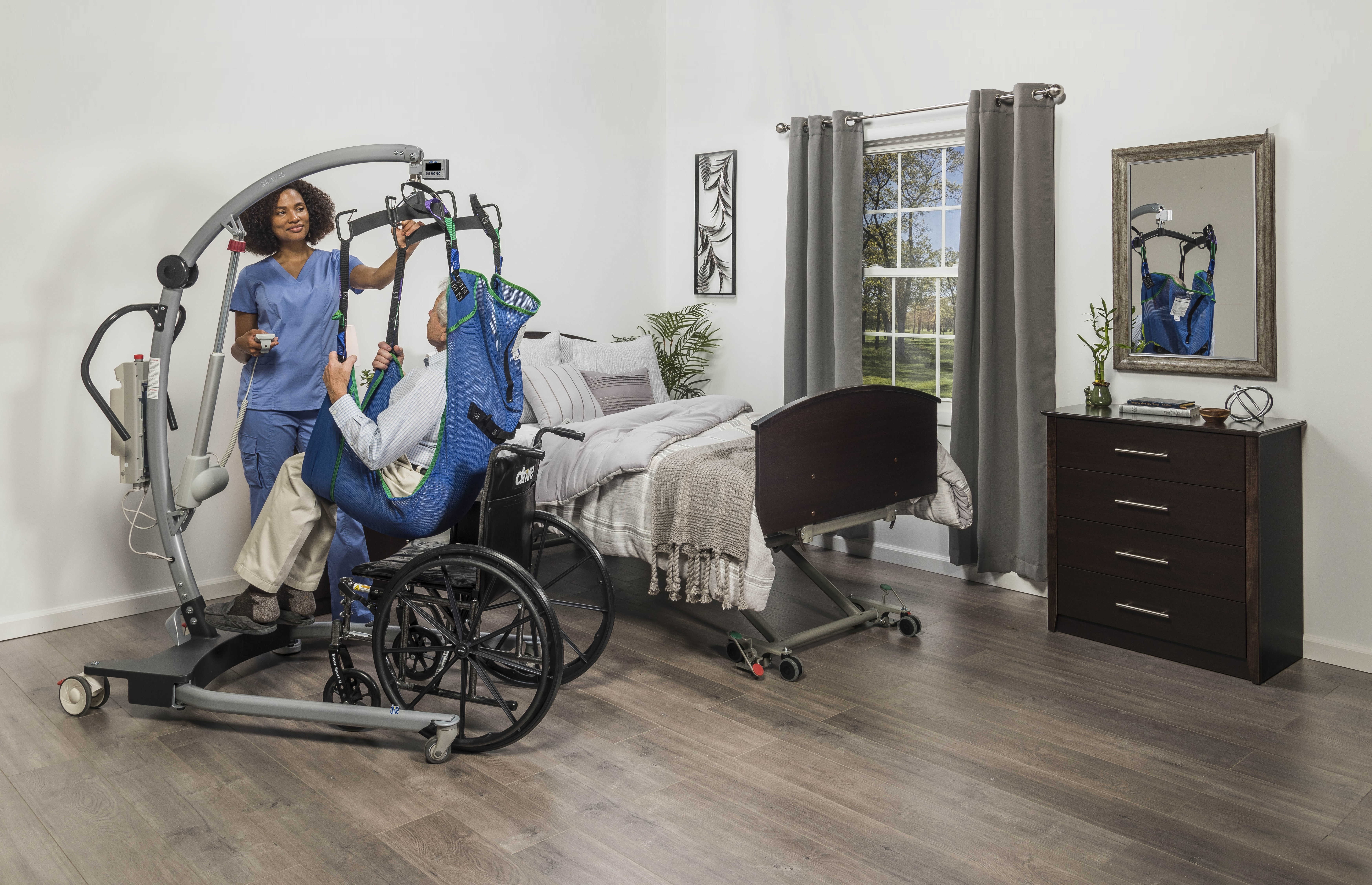 Drive Medical Silver Sport 2 Wheelchair, Detachable Desk Arms, Elevating Leg Rests, 16" Seat