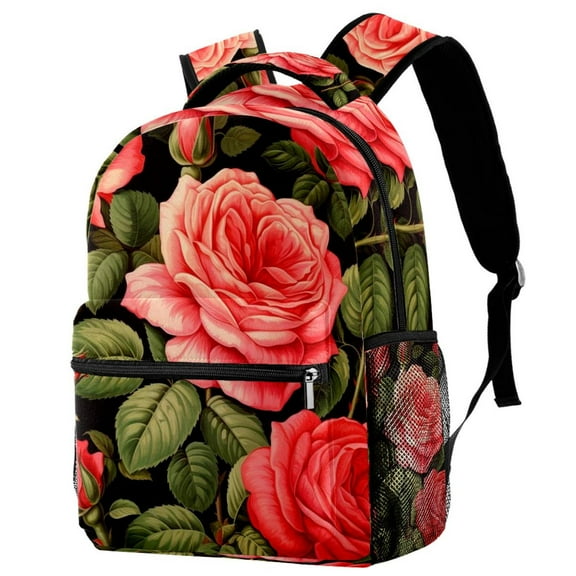 Roses Backpack Lightweight Bookbag Travel Rucksack Laptop Daypack for Women Men