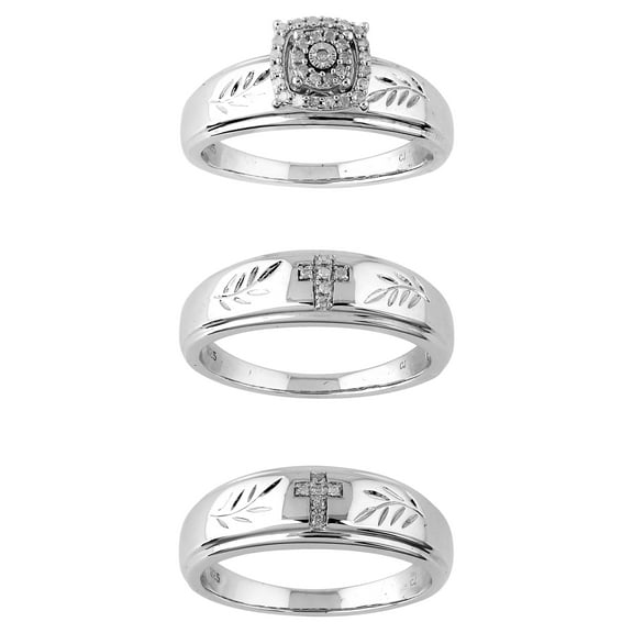 Forever Bride 0.16ct (J-K I2-I3) Round Diamond Engagement Wedding Ring in Silver.