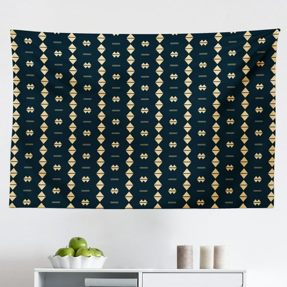 Herringbone Tapestry, Continuous Geometric Zigzag Lines Designed in Monochrome Pattern, Fabric Wall Hanging Decor for Bedroom Living Room Dorm, 2 Sizes, Lime Green Pastel Green, by Ambesonne