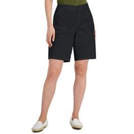 Karen Scott Gemma Cotton Drawstring Bermuda Shorts Deep Black M Walmart