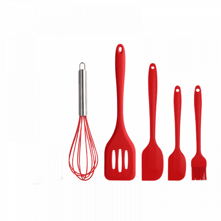 

Silicone Whisk Thick Stainless Steel Wire Inner - Heat Resistant Kitchen Whisks For Non-Stick Cookware Balloon Egg Beater For Whisking Blending Frothing & Stirring(Red)