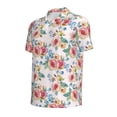 thumbnail image 2 of Balery Rose Flowers Printed Men’s Short Sleeve Polo Shirt, Midweight Men's Shirt,Golf Polo shirts -Small, 2 of 9