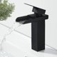 thumbnail image 1 of Flkwoh Robinet Salle Bain Cascade Noir Mat, Mitigeur Lavabo Robinet Lavabo En Laiton Avec Eau Froide & Chaude Disponible, Valve En Cramique, Robinet S, 1 of 3
