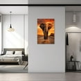 thumbnail image 3 of ZHONGYUTONG Elephant Canvas Wall Art African Wild Animal Painting Prints Sunset Forest Elephant Pictures Office Wall Decor Framed (12.00" x 18.00"), 3 of 6