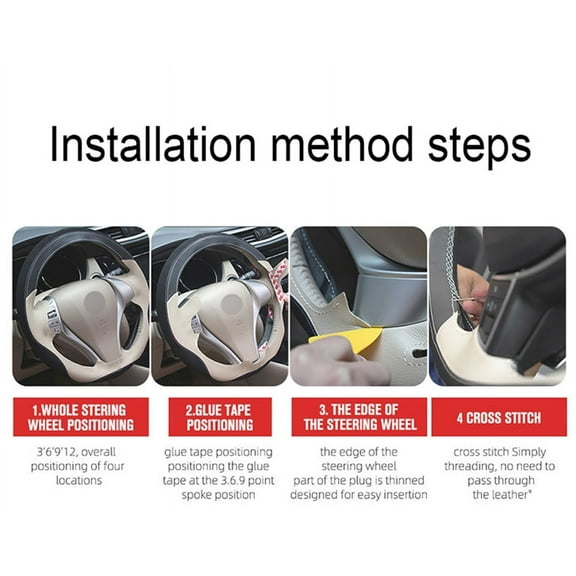 Zyutaosan Diy Hand Sewing Car Steering Wheel Cover For Toyota Rav4 2013-2018 Corolla 2014-2018