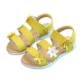 thumbnail image 2 of hengsof Girls Spring Summer Flower Open Toe Sandals Kids Fashion Versatile Ankle Strap Soft Sole Flats Casual Beach Footwear, 2 of 6