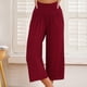 thumbnail image 4 of Pincandy Women's High Waist Pocket Wide Leg Yoga Pants, Modal Material, 7-Point Length, Casual & Daily Wear, 4 of 6