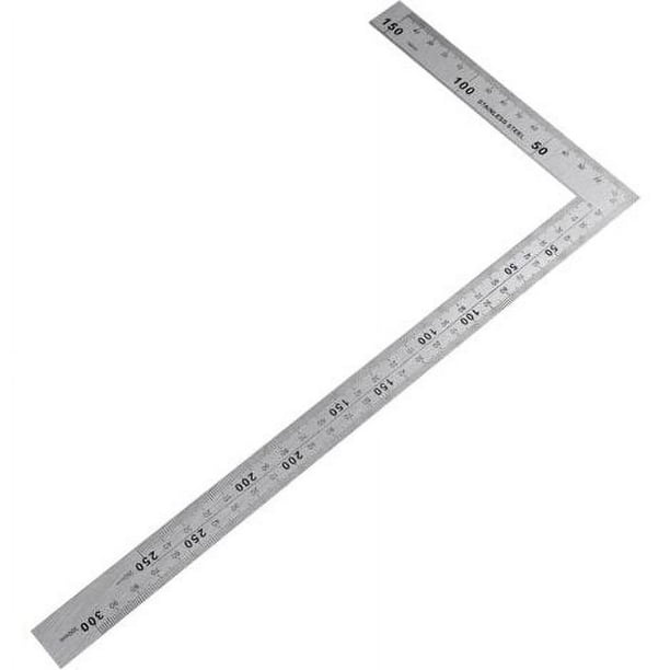 Escuadra de costura Desiderio, escuadra de carpintero, escuadra de carpintero de metal, regla cuadrada de acero inoxidable de 150 x 300 mm, regla de acero inoxidable en ángulo recto de 90 grados para
