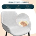 thumbnail image 5 of LeisureMod Markley Modern Leather Dining Arm Chair Kitchen Chairs with Metal Legs Set of 4 in Light Grey, 5 of 11