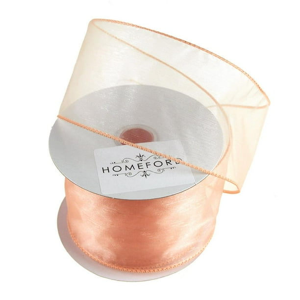 Sheer Organza Wired Edge Ribbon, 2-1/2-Inch, 10 Yards, Light Peach - Walmart.com - Walmart.com
