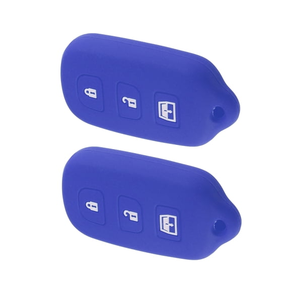 Unique Bargains 2 Pcs Remote Key Fob Case Cover Protector for Toyota 4Runner 1999-2009 4 Button Durable Silicone Blue