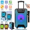 Portable Trolley Bluetooth Speaker Small PA System Stereo Heavy Bass Sound Karaoke Speaker with 8" Subwoofer Microphone
