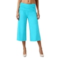 thumbnail image 2 of NAFUU Women Casual Pants Pleated Waist Solid Color Yoga Capri Pants Wide Leg Trousers Stylish Womens Trousers, 2 of 5