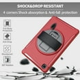 thumbnail image 3 of Dteck Case for Samsung Galaxy Tab A7 10.4" SM-T500 T505 (2020 Released),Shockproof Three-Layer Heavy Duty Protector Rubber Hard Back Kickstand Hand Strap Cover 10.4-inch,Red, 3 of 8