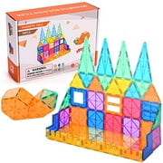 Angle View: Nirose Magnetic Building Blocks Magnetic Building Tiles 3D Tiles Set 78PCS Magnetic Toys for 2 3 4 5 6 Year Old Boys Girls Gifts Educational Inspirational Conventional Recreational STEM Toys Tiles