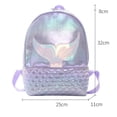 thumbnail image 2 of Fortune Girl Bling Mermaid Backpack Teenage Shiny Multipurpose Print School Bag, 2 of 6