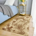 thumbnail image 2 of IR Imperial Rooms Shaggy Rug 3x5ft for Bedroom Fluffy Shag Rug Anti-Slip Living Room Washable Soft Carpet Tie Dye Brown, 2 of 5