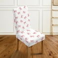 thumbnail image 3 of Xoenoiee Pink Bow Print Dining Chair Covers, Soft Dining Room Chair Covers Stretch Kitchen Chair Cover, Washable Parsons Chair Slipcovers Protective for Wedding Restaurant, 1 Pack, 3 of 7