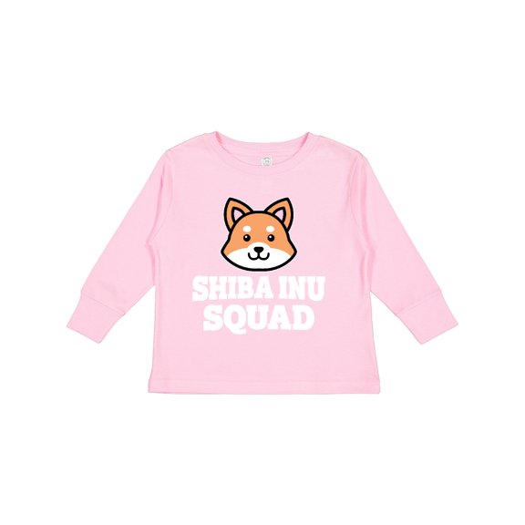 Inktastic Dog Shiba Inu Squad Boys or Girls Long Sleeve Toddler T-Shirt